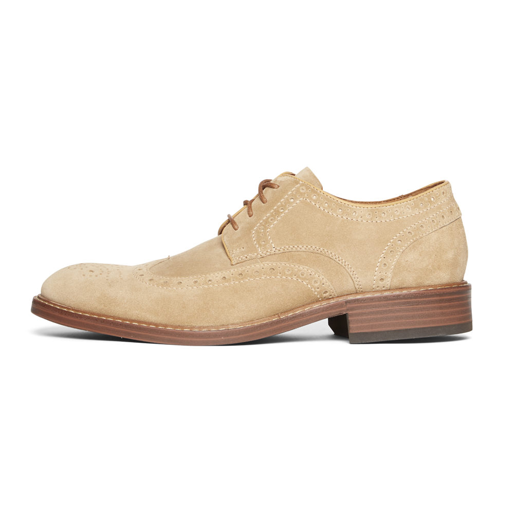 Rockport Singapore Mens Lace Up - Kenton Wingtip Khaki - ED6028341